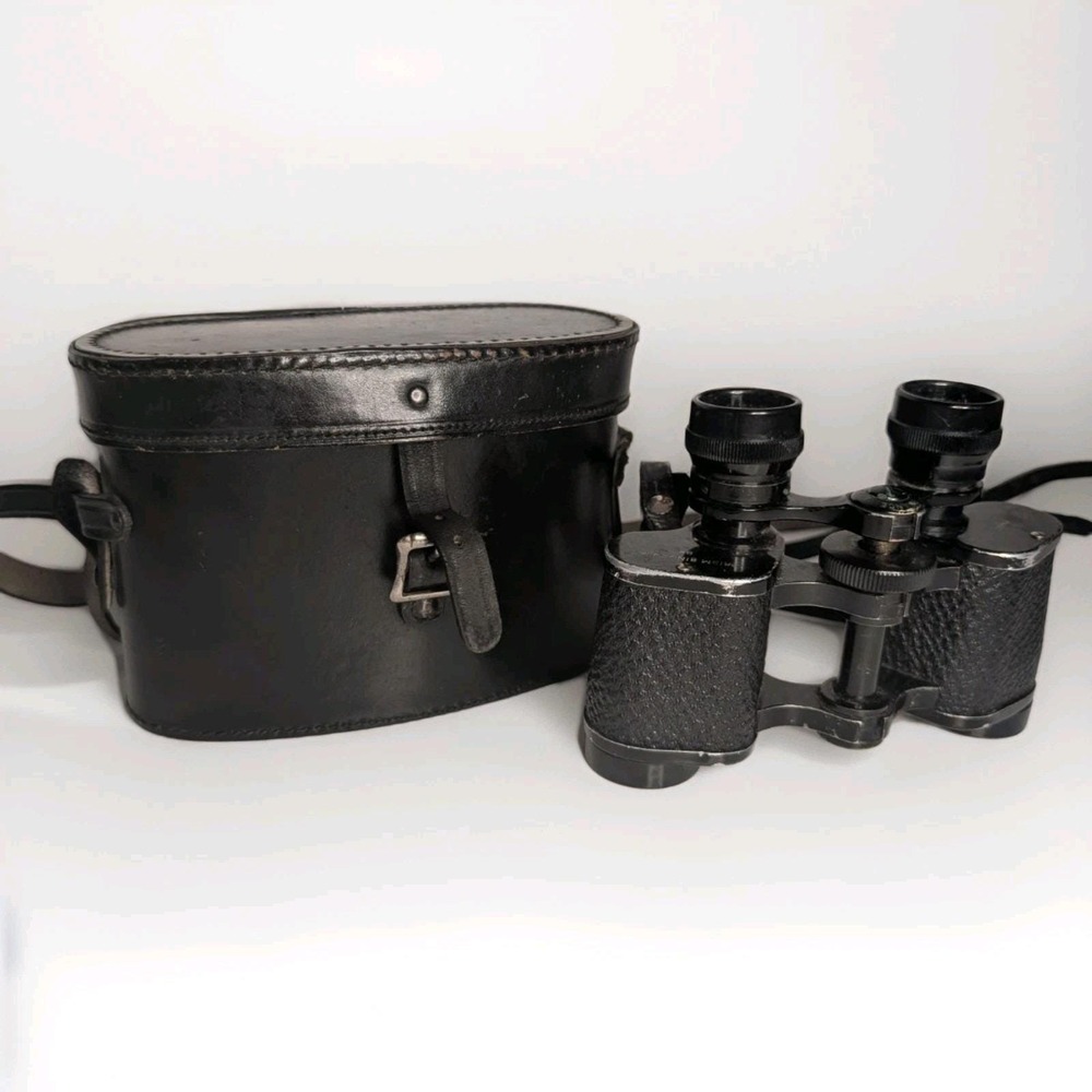Antique WWI Era Maxim Paris 8x Prism Binoculars France Original Leather Case‎